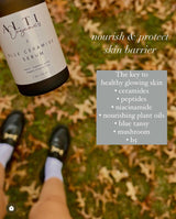 hydrating, calming, firming blue ceramide serum skincare with niacinamide, ceramides and blue tansy